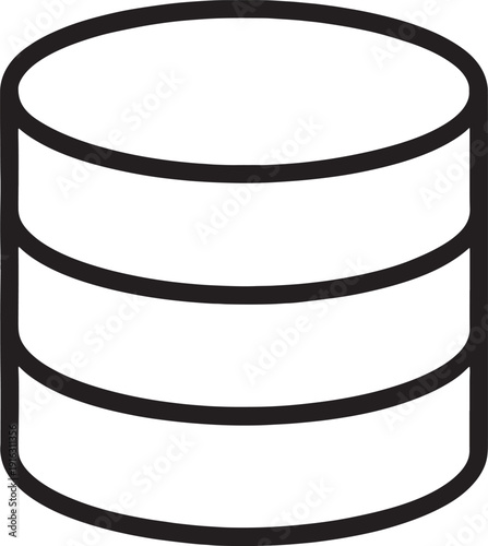 Simple line icon of a cylinder or barrel in black