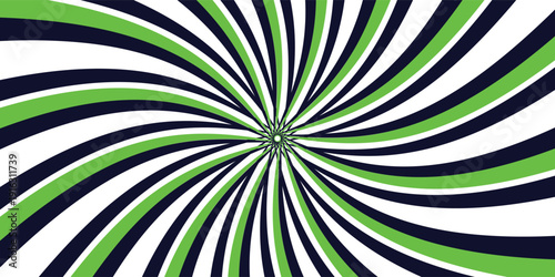 abstract spiral optical illusion background in green, white, and navy