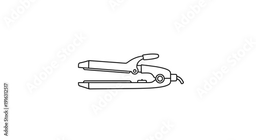 Hair Straightener Icon, Flat Design, Isolated on White Background