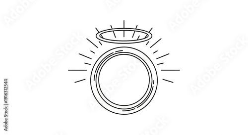 Halo Ring Icon, Divine Light Rays, Sacred Circle Symbol, Divine Grace, Spiritual Aura