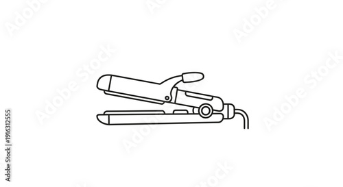 Hair Straightener Icon, Flat Design, Isolated on White Background