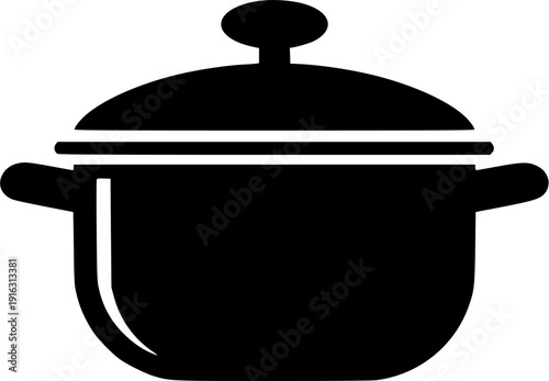 A classic black and white image of a pot on the stove, ready for culinary adventures!