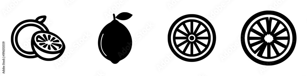 Fototapeta premium Zesty Citrus Delight: A Symbolic Pair of Lemons and Oranges
