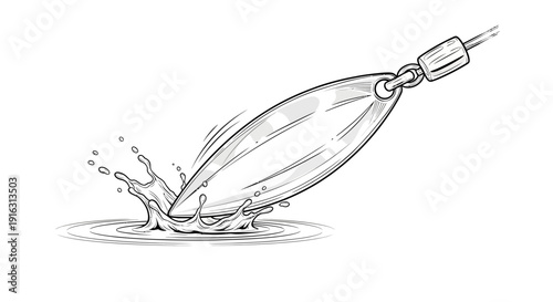 Fishing Lure Splash, Water Droplets, Fishing Tackle, Angling Equipment, Outdoor Hobby