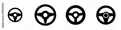 Steering Wheel Icon - Car Driving Symbol