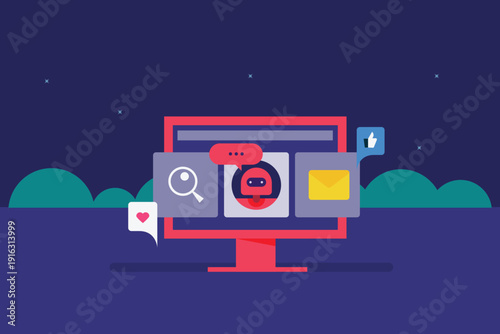 AI driven digital marketing system integrated with AI chatbot implements SEO, Social media and email marketing for brand promotion to improve sales.