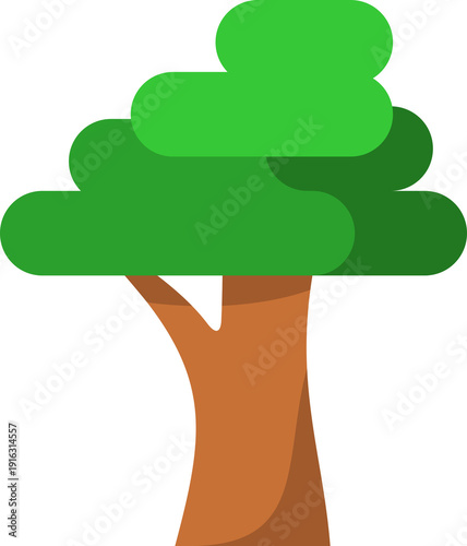Big tree nature flat icon PNG
