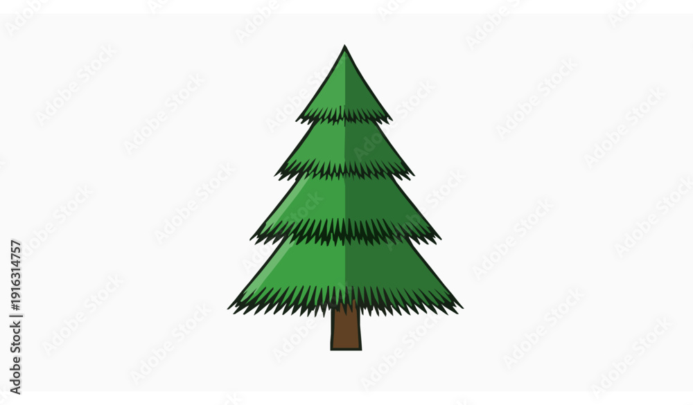 Obraz premium Christmas pine tree green vector illustration