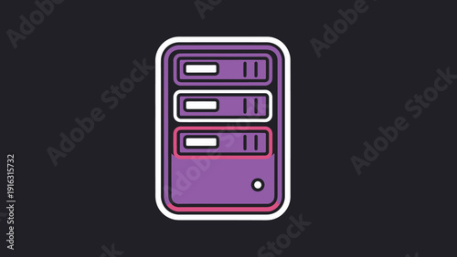 Modern Server Rack with Multiple Bays and Indicator Light.