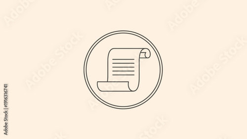 Scroll Document Icon Representing Legal or Historical Text.