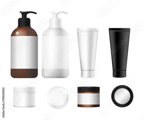 vector set of cosmetic bottles