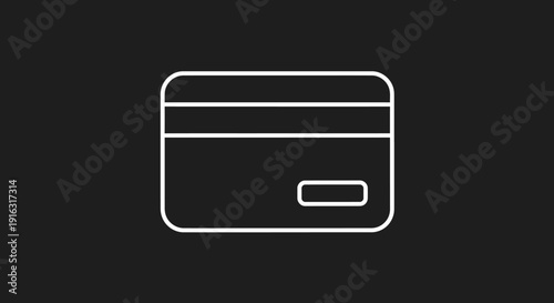 Simple Line Art Icon of a Credit Card.