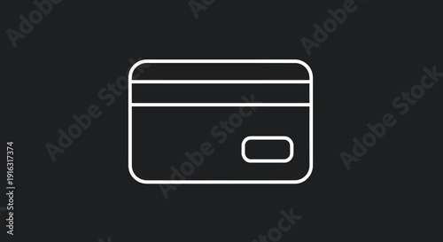 Simple Line Art Icon of a Credit Card.