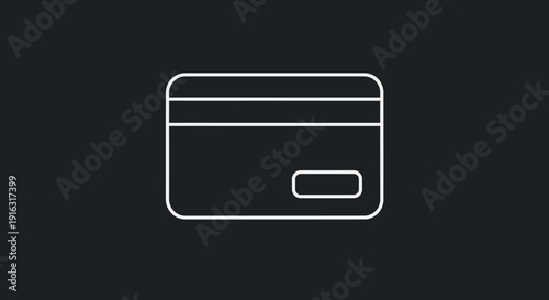 Simple Line Art Icon of a Credit Card.