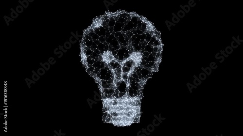 Flashing Geometric Light Bulb Motion Graphics, 4K Seamless Loop, ProRes 4444 with Transparent and Black Backgrounds, Not AI generated