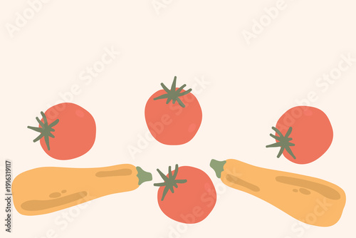 Art & Illustration Flat Vector Carrot and Zucchini Illustration Fresh Organic Vegetables Design