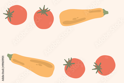 Art & Illustration Flat Vector Carrot and Zucchini Illustration Fresh Organic Vegetables Design