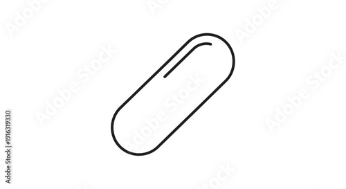 Simple Line Art Icon of a Pill Capsule, Medical Symbol, Healthcare Concept