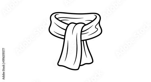 Simple Line Art Illustration of a Scarf