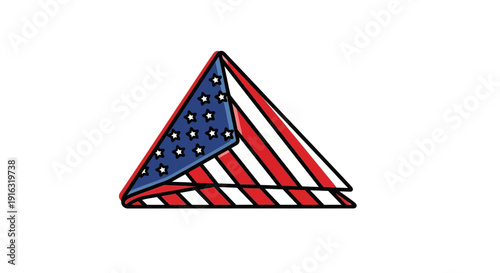 Abstract American Flag Triangle Shape, Patriotic Geometric Design, USA Symbol