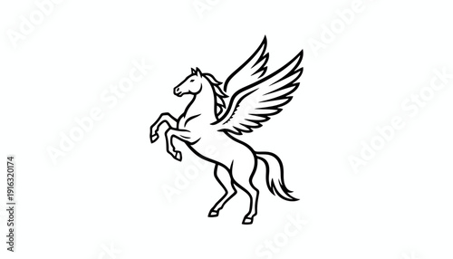 Pegasus Mythical Winged Horse Outline Drawing