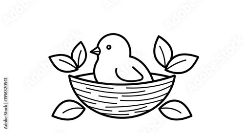 Bird nest illustration design vector art graphic Vector