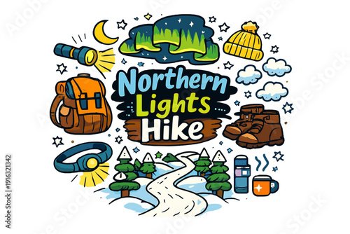 Northern Lights Doodle. Northern Lights