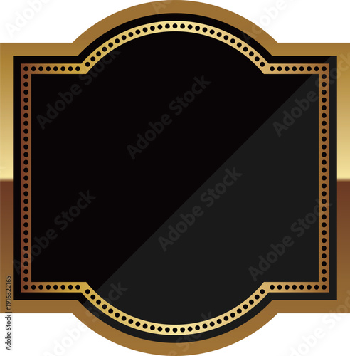 高級感のあるアールデコ風フレーム　ブラック＆ゴールド