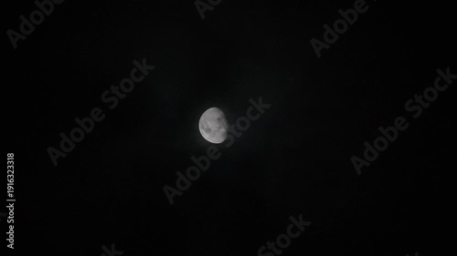 Moon, clouds, Halloween, timing of clouds and full moon at night, real-time, timing of clouds passing the moon at night, real-time.