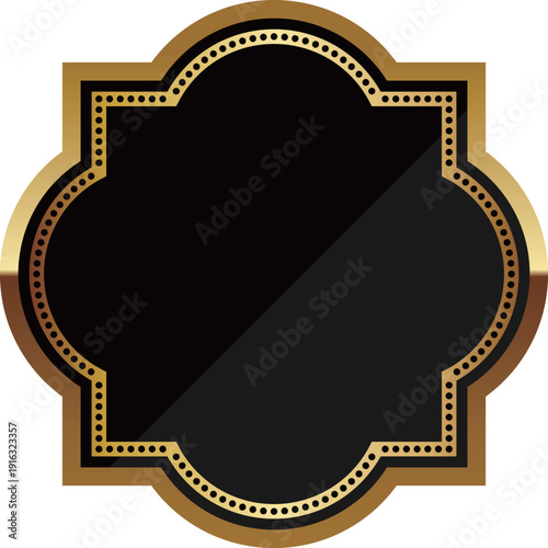 高級感のあるアールデコ風フレーム　ブラック＆ゴールド