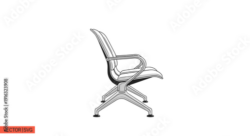 Modern Waiting Room Chair with Sleek Design and Chrome Base