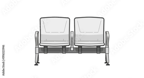 Modern Waiting Room Seating: Two White Chairs with Metal Frame