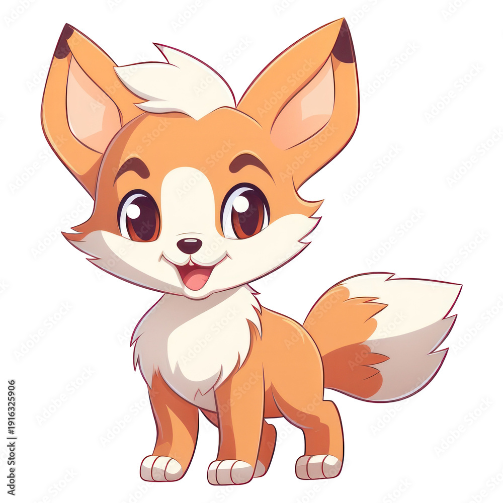 Fototapeta premium Fox cartoon style animal cute fox.