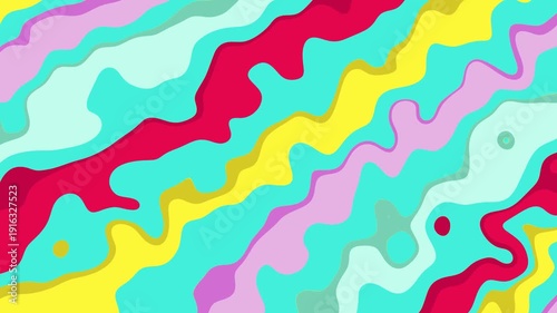 Colorful Wavy Abstract Background. Modern Liquid Pattern Animation