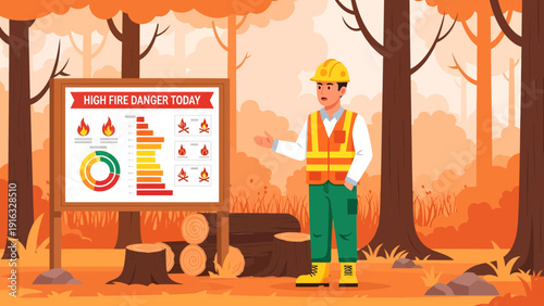 Forest Fire Danger Awareness A Man Explains the Risks.