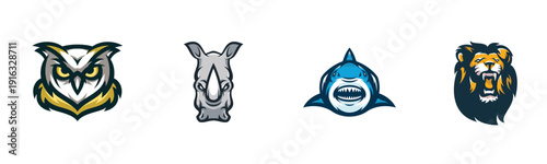 Gorilla head emblem for sports team or esports logo isolated on white