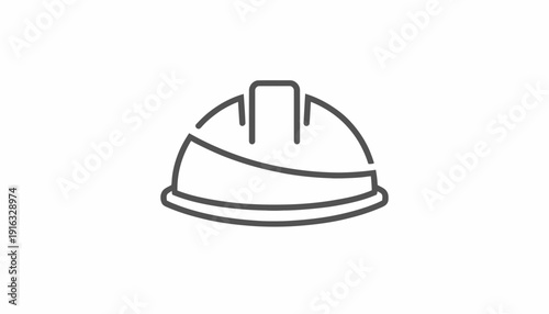 Hard Hat Icon - Safety Helmet Symbol for Construction, Work, and Protection