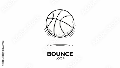 Hand Drawn Basketball Bounce Loop Animation Graphic
