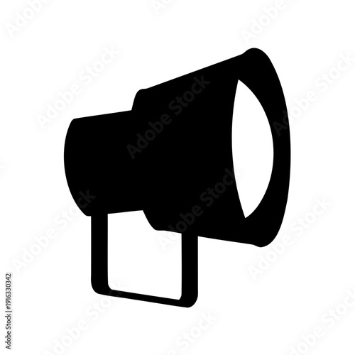 Black megaphone icon, a symbol of public announcement Vector