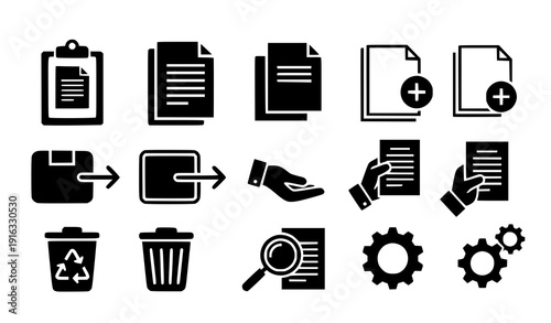 Copy duplicate document vector icon collection