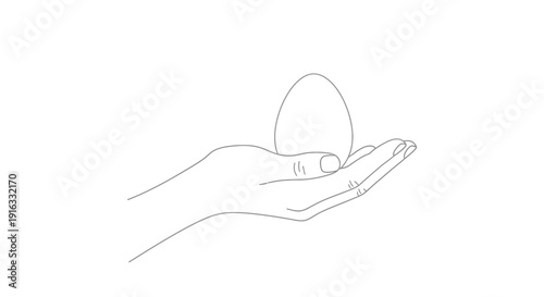Delicate Hand Holding a Single Egg, Symbol of New Life, Potential, and Fragility