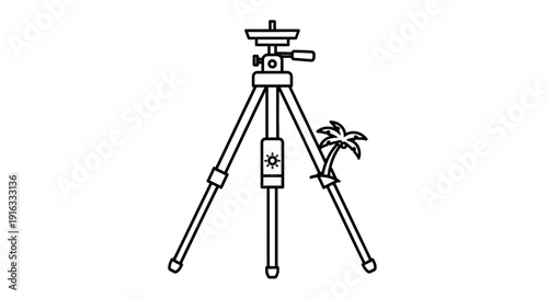 Travel Tripod with Palm Tree Silhouette