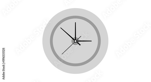 Flat vector icon of a round wall clock without numbers, isolated object, minimal flat design, clean lines, limited color palette,