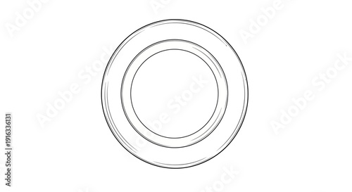 Simple Circle Outline Drawing, Minimalist Geometric Shape, Clean Design Element