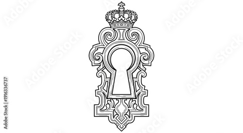 Ornate Victorian Keyhole with Crown Emblem