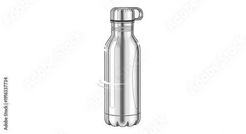 Modern Stainless Steel Water Bottle with Loop Handle - Reusable Drinkware for Healthy Lifestyle