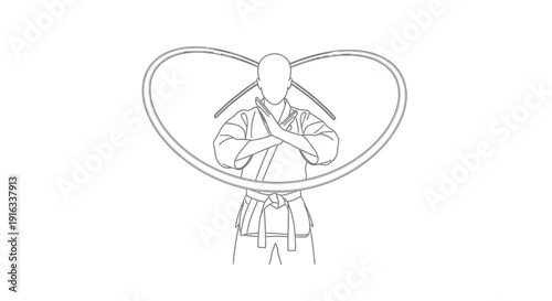 Martial Arts Master Performing Ritualistic Gesture with Energy Aura