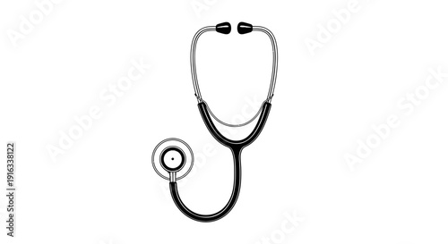 Medical Stethoscope Icon, Health Care Symbol, Doctor's Diagnostic Tool