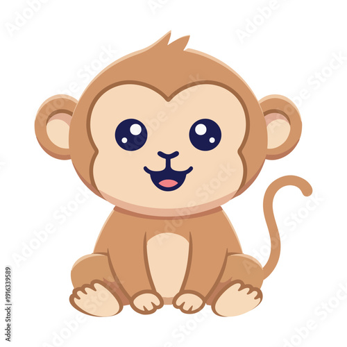 Cute Cartoon Monkey design Illustration