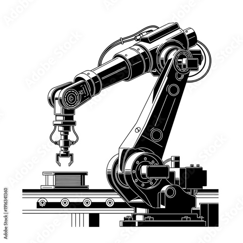 Industrial Robot Arm Outline